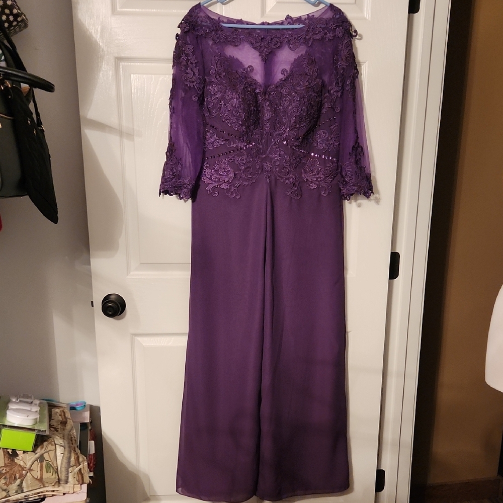 Elegant Purple Lace Jumpsuit